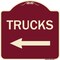 Signmission Trucks Trucks With Left Arrow Heavy-Gauge Aluminum Architectural Sign, 18" x 18", BU-1818-22781 A-DES-BU-1818-22781 - alternate 1